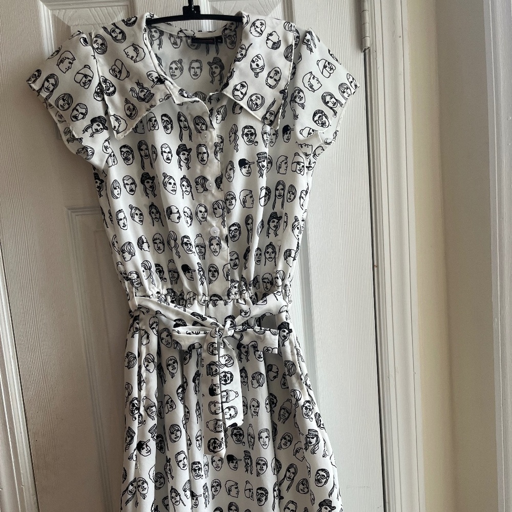 Retro Black and White Drawings Dress